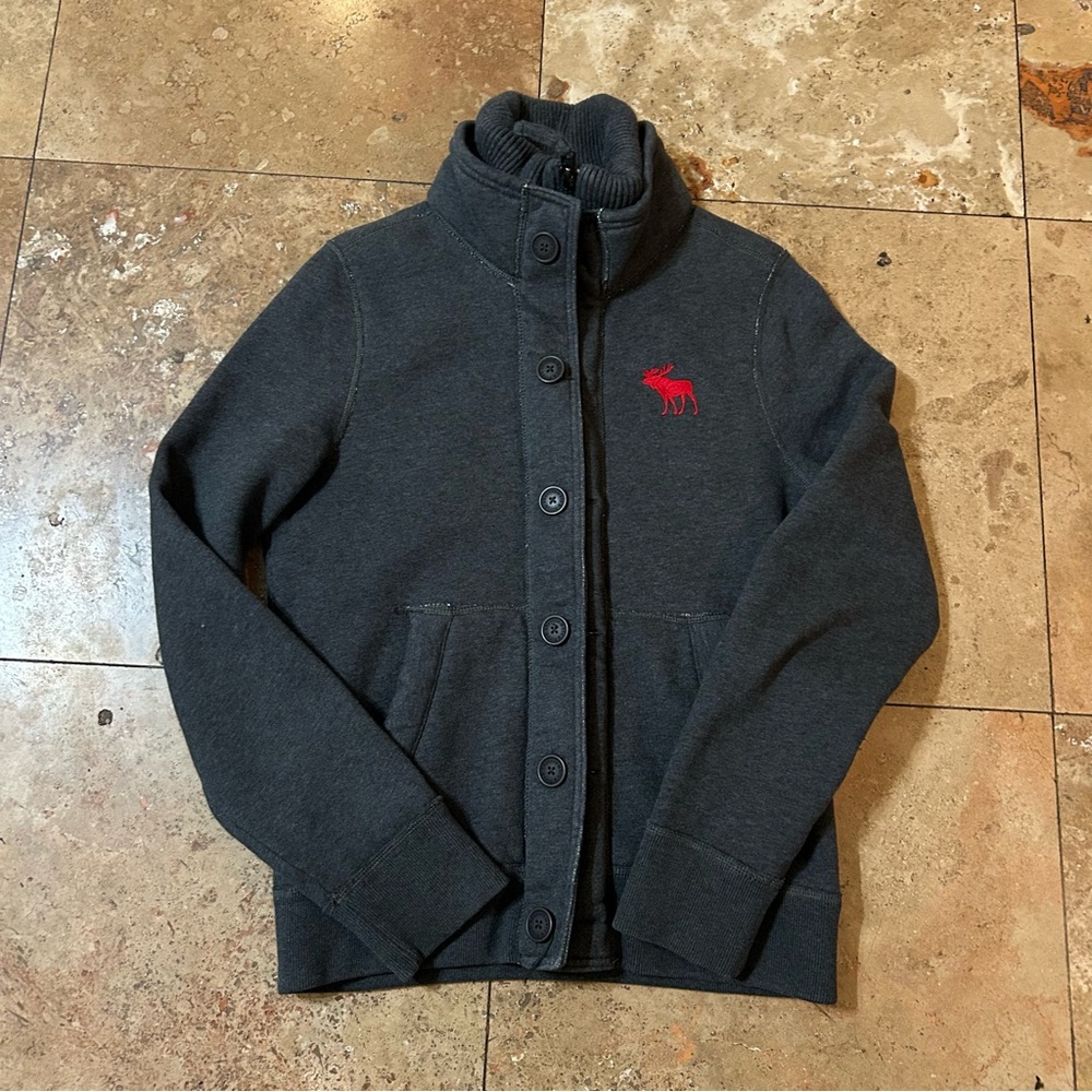 Vintage Abercrombie and Fitch Men’s Fleece Lined Button Sweater Cardigan Medium